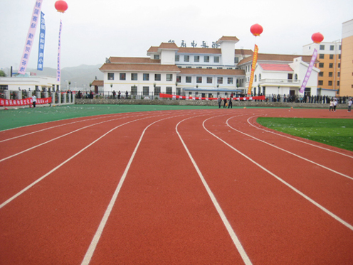 青海河湟乐都体育馆400米混合式跑道